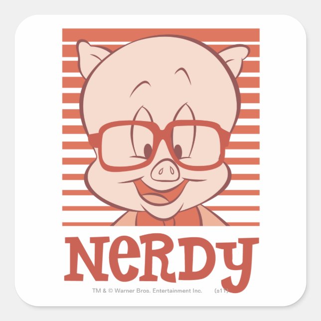 Adesivo Quadrado Porky - Nerdy (Frente)