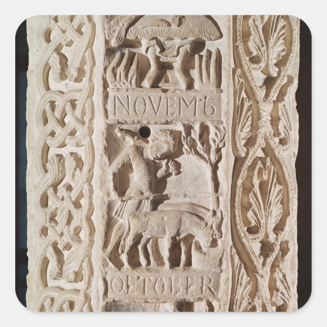 Adesivo Quadrado Pormenores de um pilar com (Frente)