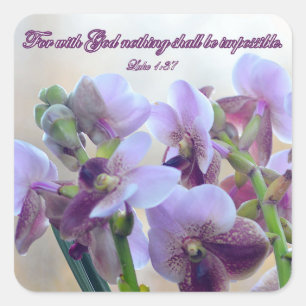 Adesivo Quadrado Porque Com Deus Nada Será Impossível!