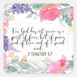 Adesivo Quadrado Porque Deus não nos deu um espírito de medo