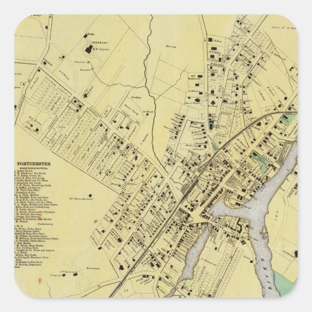 Adesivo Quadrado Port Chester, NY (Frente)