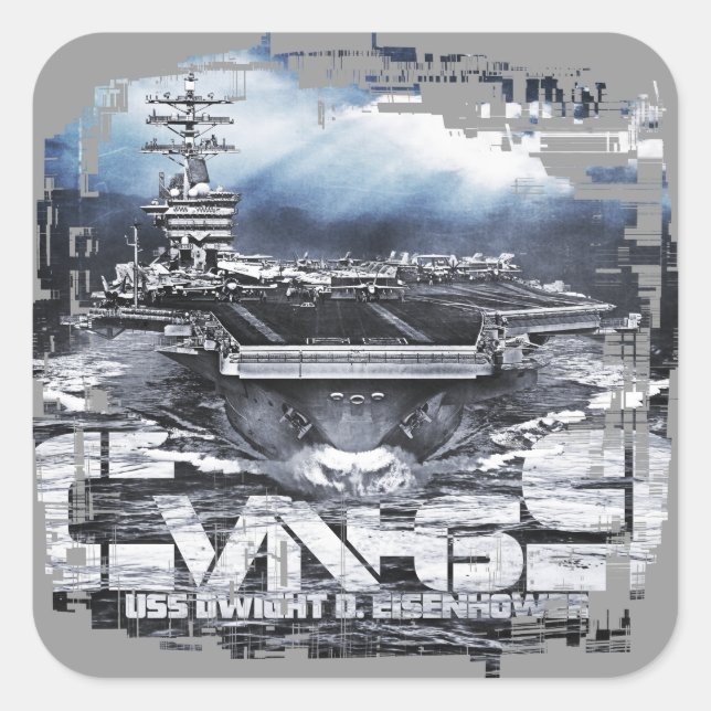 Adesivo Quadrado Porta-aviões Dwight D. Eisenhower Sticker (Frente)