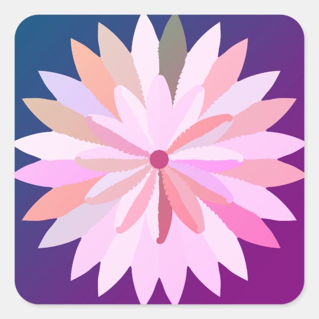 Adesivo Quadrado Porta copos de papel da ventoinha rosa (Frente)