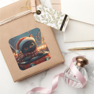 Adesivo Quadrado Porta copos do Cilindro Negro