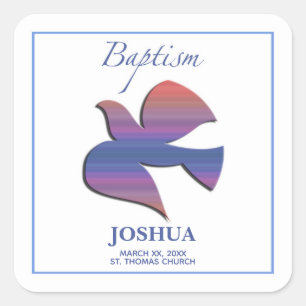Adesivo Quadrado Porta de batismo adulto personalizável