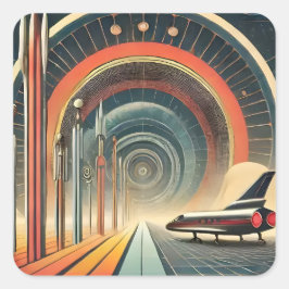 Adesivo Quadrado Porta do Wormhole de Arte Idade do meio século