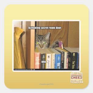 Adesivo Quadrado Porta secreta de activação da sala