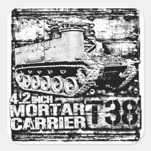 Adesivo Quadrado Portadora Mortar T38 de 4,2 polegadas