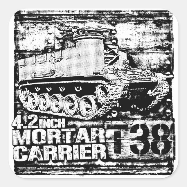 Adesivo Quadrado Portadora Mortar T38 de 4,2 polegadas (Frente)