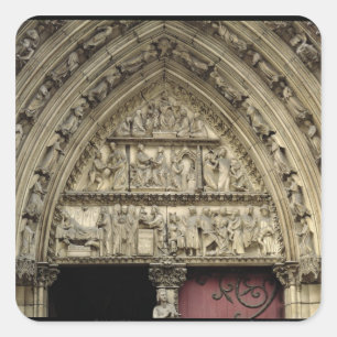 Adesivo Quadrado Portal norte do transept, detalhe de tímpano