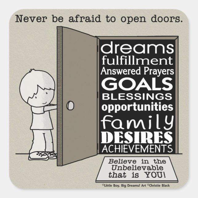 Adesivo Quadrado Portas abertas (Frente)