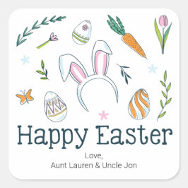 Adesivo Quadrado Portas de Felz pascoa giras