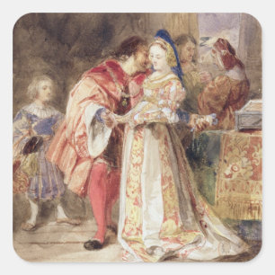 Adesivo Quadrado Portia e Bassanio, c.1826 (c/c, tinta castanha, co