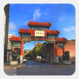 Adesivo Quadrado Portland Chinatown Gate nº 1 Sticker 