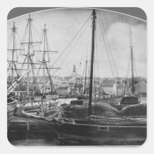 Adesivo Quadrado Porto da baleação, New Bedford