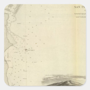 Adesivo Quadrado Porto de San Pedro, Calif