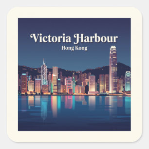 Adesivo Quadrado Porto de Vitória Hong Kong