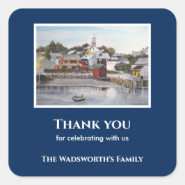 Adesivo Quadrado Portsmouth Harbour New Hampshire USA Painting