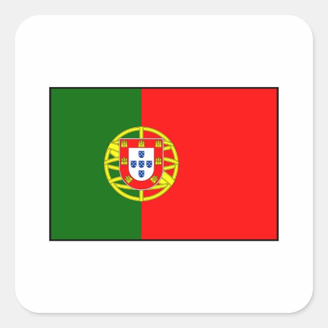 Adesivo Quadrado Portugal - Bandeira Portuguesa (Frente)