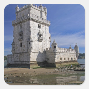 Adesivo Quadrado Portugal, Lisboa. Torre Belem, um Mundo da UNESCO