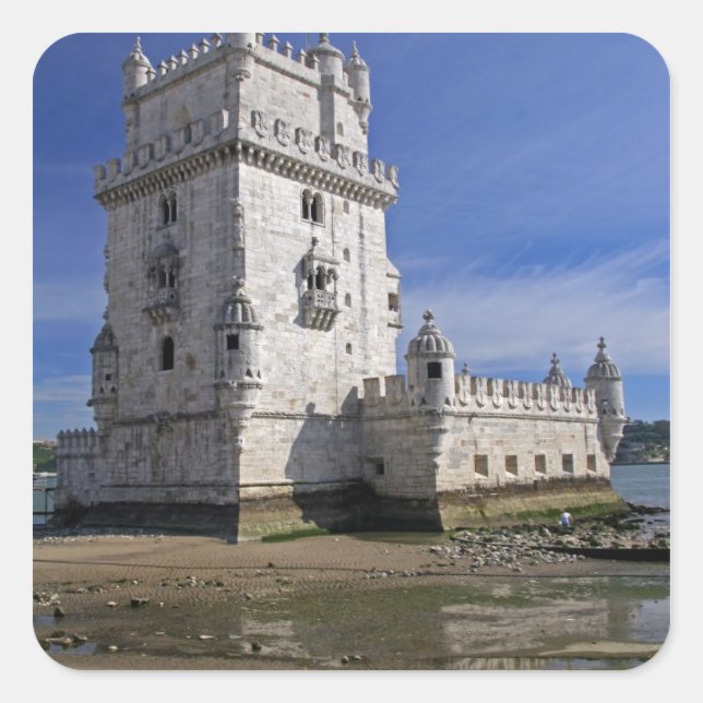 Adesivo Quadrado Portugal, Lisboa. Torre Belem, um Mundo Unesco (Frente)