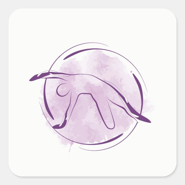 Adesivo Quadrado pose de ioga (Frente)