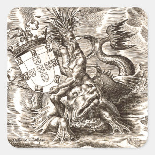 Adesivo Quadrado Poseidon no mar