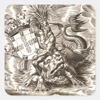 Adesivo Quadrado Poseidon no mar