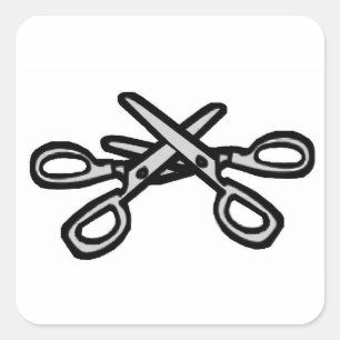 Adesivo Quadrado Posição da Tesoura