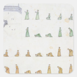 Adesivo Quadrado Posições diferentes do corpo durante a oração 