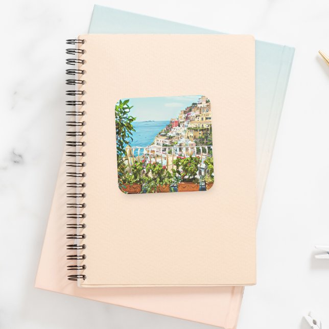 Adesivo Quadrado Positano Italy View Stickers (Criador carregado)