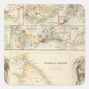 Adesivo Quadrado Possessões britânicas nos mares indianos