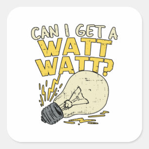 Adesivo Quadrado Posso Pegar Um Watt Watt? Presente Elétrico Eletr
