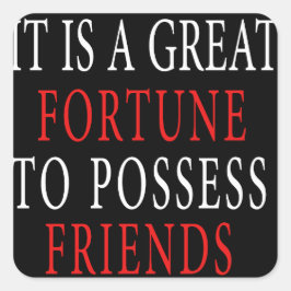 Adesivo Quadrado possuir um amigo Stickers
