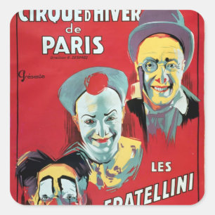 Adesivo Quadrado Poster anunciando o "Cirque d'Hiver de Paris"
