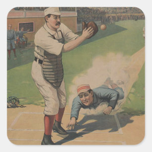 Adesivo Quadrado Poster de basebol