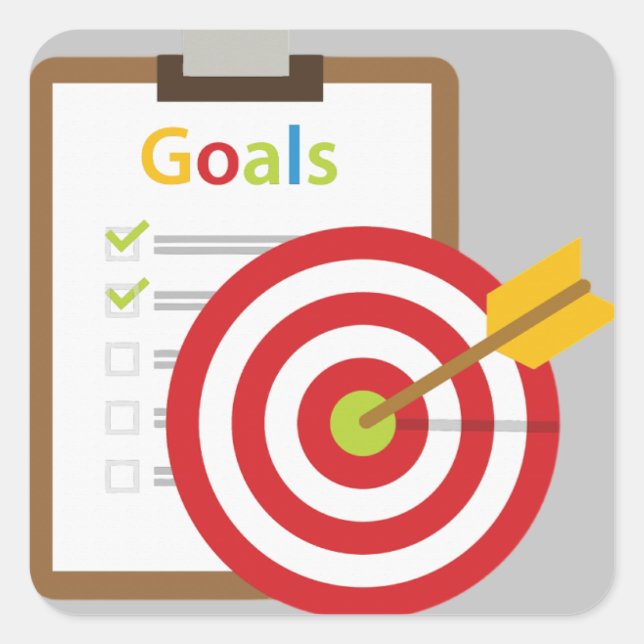 Adesivo Quadrado Poster de resultados desejados (Frente)