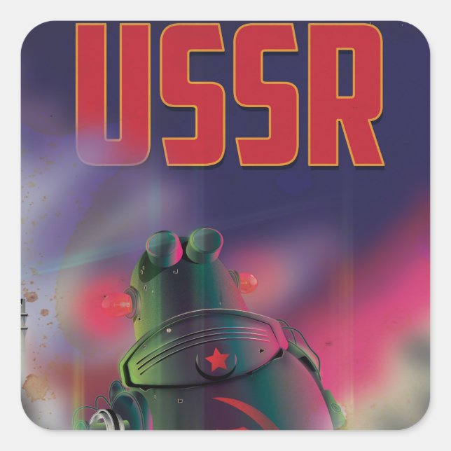 Adesivo Quadrado POSTER DE VIAGENS artístico soviético da rússia da (Frente)