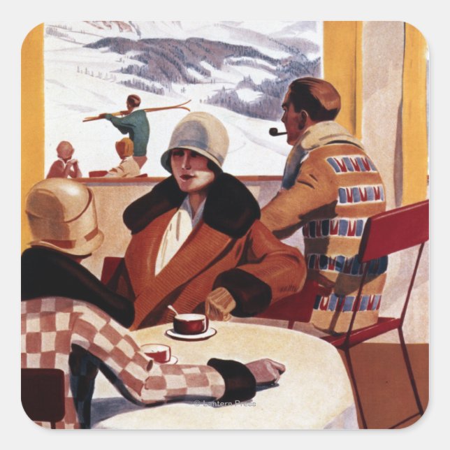 Adesivo Quadrado Poster do Descida Club (Frente)