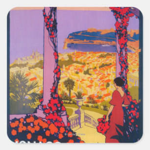 Adesivo Quadrado Poster do promocional do viagem