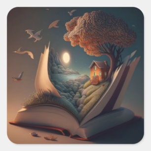 Adesivo Quadrado Poster na Leitura da Porta copos de Vidro da Camis