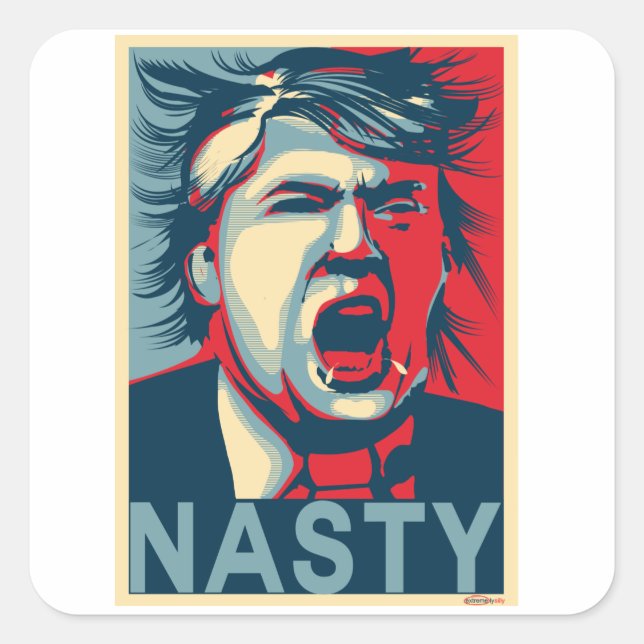 Adesivo Quadrado POSTER NASTY Anti-Trump Hope (Frente)