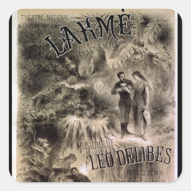 Adesivo Quadrado Poster publicando 'Lakme' (Frente)