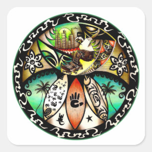 Adesivo Quadrado Posto Apocalyptic Skateboard