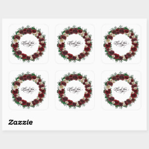 Adesivo Quadrado Posto Elegante do Ensaio de recepções de casamento