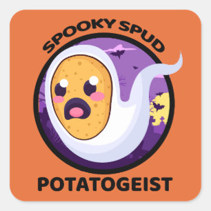 Adesivo Quadrado Potatogista Spooky Spud Potato - Halloween Cute