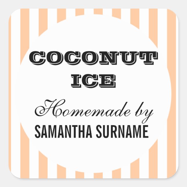 Adesivo Quadrado Pote de doces de preservação caseira (Frente)