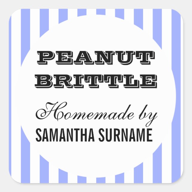 Adesivo Quadrado Pote de doces de preservação caseira (Frente)