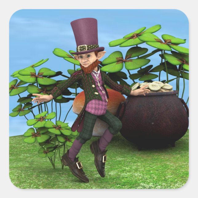 Adesivo Quadrado Pote de Dourado (Frente)