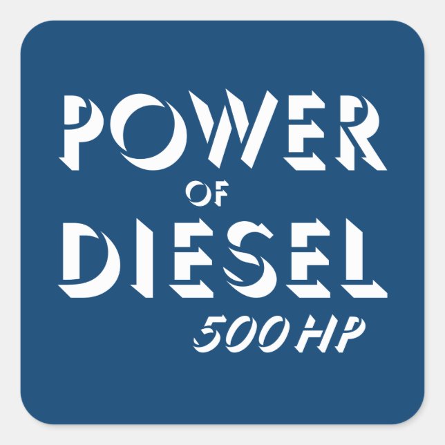 Adesivo Quadrado Potência do diesel (Frente)
